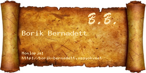 Borik Bernadett névjegykártya